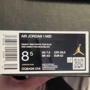 Air Jordan 1 Mid Cement True Blue